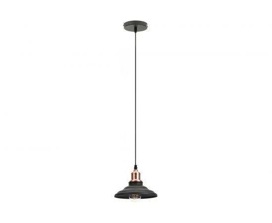 Подвес ЭРА PL4 BK/RC металл, E27, max 60W, d203 мм, шагрень черный/медь Б0037438 – изображение 2