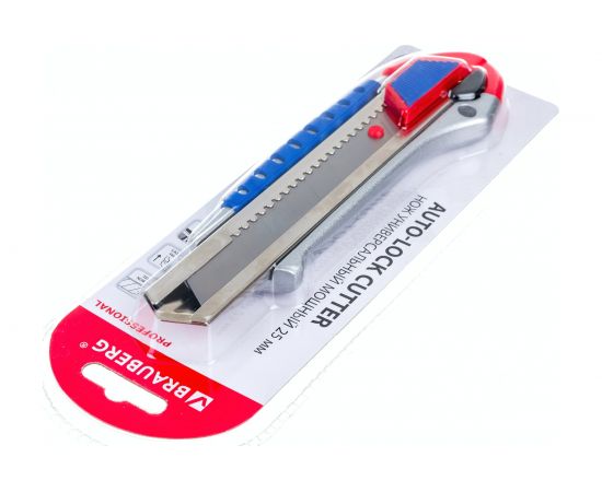 Универсальный мощный нож BRAUBERG Professional ширина 25 мм, металлический корпус 237448 – изображение 2