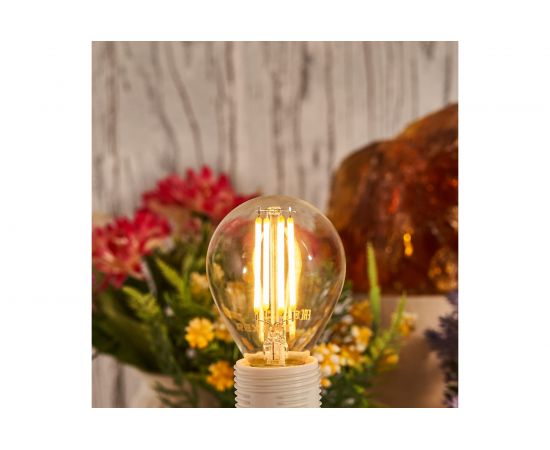 Филаментная лампа REXANT Шарик GL45 7.5 Вт 2700K E14 604-121 – изображение 3