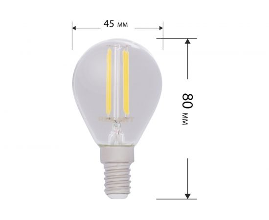 Филаментная лампа REXANT Шарик GL45 7.5 Вт 2700K E14 604-121 – изображение 5