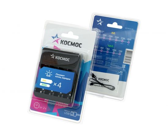 Зарядное устройство КОСМОС 1-4 АА/ААА питание от USB шнура, автоотключение KOC903USB – изображение 5