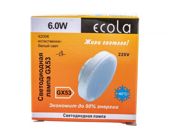 Светодиодная лампа Ecola GX53 LED 6,0W Tablet 220V 4200K матовая 27x75 T5QV60ELC – изображение 7