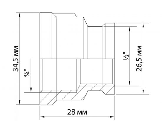 Переходная муфта VRT 3/4""-1/2"", внутренняя/внутренняя, никель 1908-002015 503038 – изображение 9