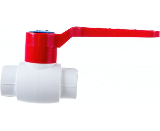 Шаровой кран Blue Ocean (шар - латунь) полипропиленовый для ГВС рычаг - 20 PPRF/BV/PPR/HW-1(W)-20 