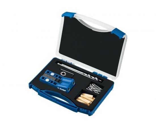 Двойной кондуктор в кейсе для глухих отверстий ЗУБР 2 отверстия 30091 