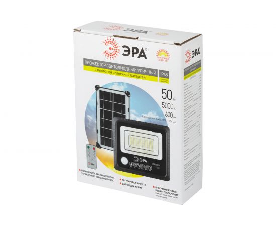Светодиодный уличный прожектор ЭРА на солнечной батарее, 50W, 360 lm, 5000K Б0049546 – изображение 13