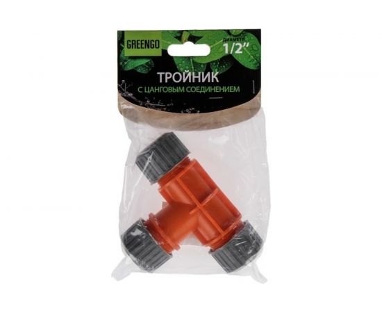 Тройник (1/2""; цанговое соединение; рр-пластик) Greengo 1762421 – изображение 2