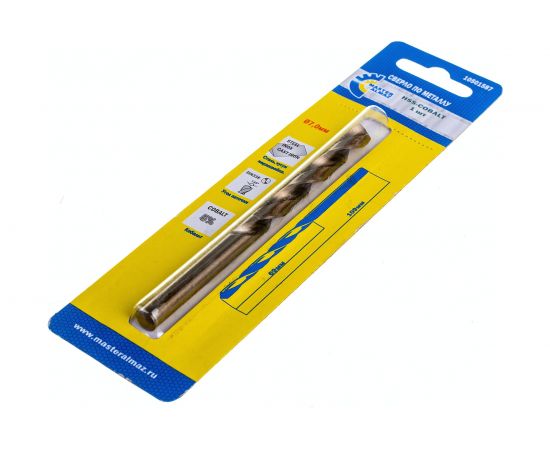 Сверло по металлу кобальтовое HSS-CO DIN-338 (7х69х109 мм) МастерАлмаз 10501587 – изображение 2