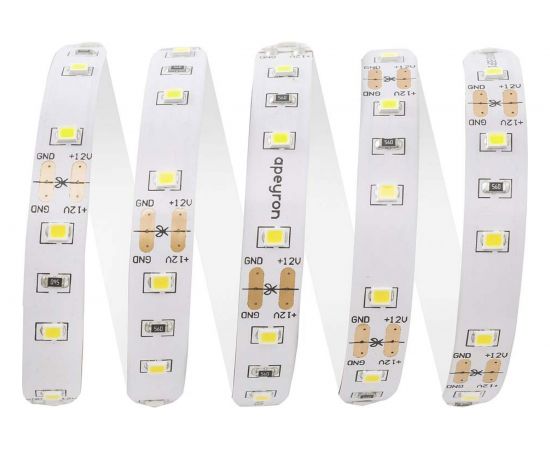 Светодиодная лента APEYRON 24В, 14.4Вт/м, smd5050, 60диодов/м, IP20, 1100Лм/м, холодный белый 309 – изображение 2