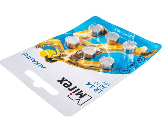 Батарея Mirex, щелочная AG13 / LR44 1,5V 6 шт ecopack 23702-LR44-E6 – изображение 3