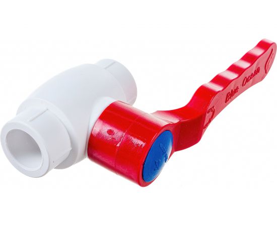 Шаровой кран Blue Ocean (шар - латунь) полипропиленовый для ГВС рычаг - 20 PPRF/BV/PPR/HW-1(W)-20 – изображение 3