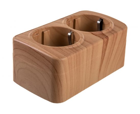 2-местная розетка EKF Минск ОП 16А с заземлением, светлое дерево EGR16-128-30 – изображение 3