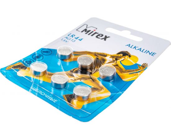 Батарея Mirex, щелочная AG13 / LR44 1,5V 6 шт ecopack 23702-LR44-E6 – изображение 4