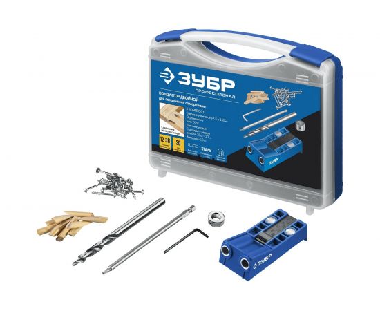Двойной кондуктор в кейсе для глухих отверстий ЗУБР 2 отверстия 30091 – изображение 4