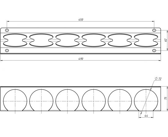 Настенный держатель-органайзер для баллончиков EMBODIMENT черный EMB-WOP-LD-B – изображение 9