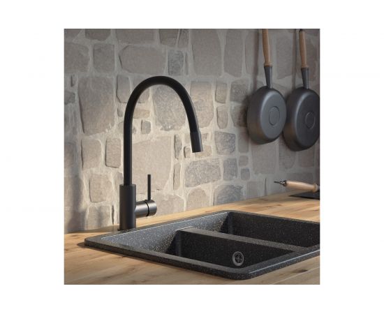 Смеситель для кухни IDDIS Kitchen 360 черный матовый K36BLJ0i05 – изображение 9