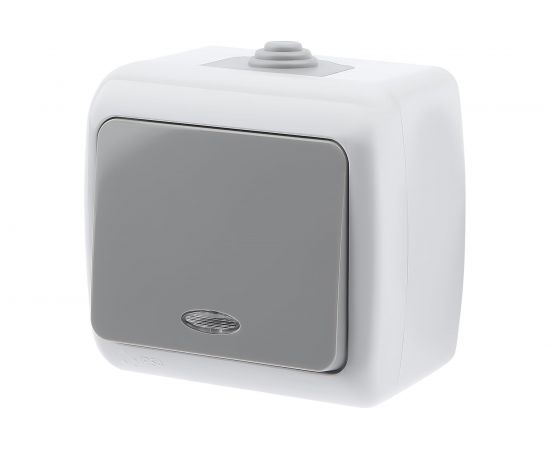 Выключатель Intro Atlantic 5-102-03 с подсветкой 10А-250В IP54 открытой установки серый Б0050941 