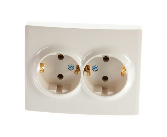 Двойная розетка LEZARD KARINA с/ з керамика крем 707-0300-127 