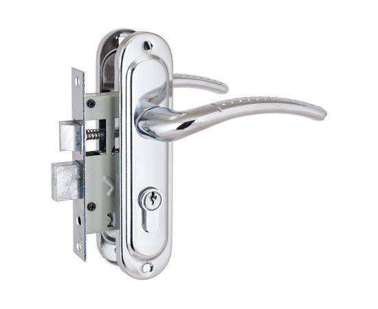 Врезной замок с ручкой Стандарт 132/50 CP хром 4853 