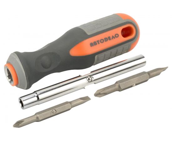 Комбинированная отвертка АвтоDело 175 мм 4 сменные насадки 39459 10718 