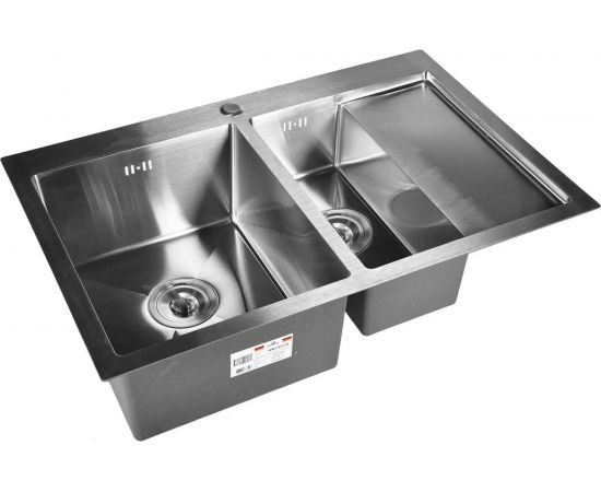 Кухонная мойка из нержавеющей стали WISENT 7851-SL 78x51 см, с раздвижным коландером WW37851-SL/W302644 