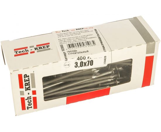 Строительный гвоздь 3.0х70, 400г (примерно 106 шт.) - коробка Tech-Krep 102005 – изображение 2