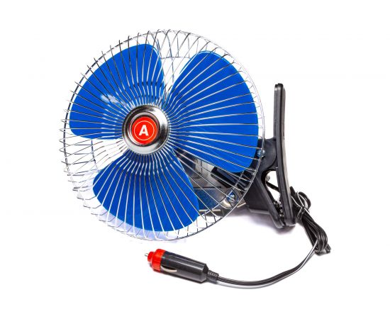 Вентилятор салонный в прикуриватель Autoimpuls прищепка, мет. решетка 8048-24 В, 8 дюймов – изображение 2