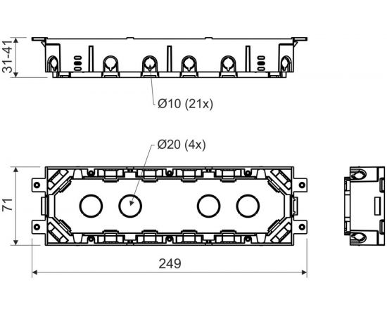 Приборная коробка KOPOS напольного лючка KOPOBOX 80 KPP 80_LB – изображение 2