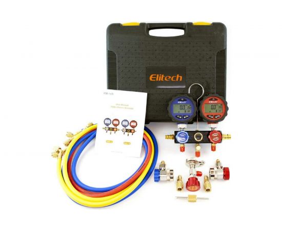 Цифровой манометрический коллектор в комплекте с адаптерами Elitech DMG3 – изображение 2