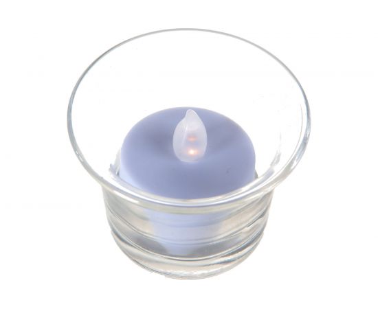 Светодиодная чайная свеча VEGAS Классика в стеклянном подсвечнике, 6х5см, с батарейкой 55049 – изображение 3