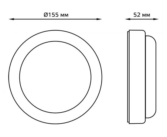 Светодиодный светильник Gauss IP65 D160х53 15W 1200lm 6500K 126411315 – изображение 3