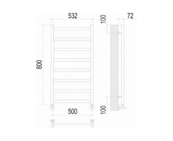 Полотенцесушитель Terminus Аврора П8 500x800 4670078529947 – изображение 3