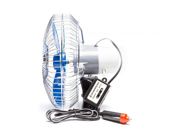 Вентилятор салонный в прикуриватель Autoimpuls прищепка, мет. решетка 8048-24 В, 8 дюймов – изображение 3