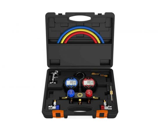 Цифровой манометрический коллектор в комплекте с адаптерами Elitech DMG3 – изображение 3