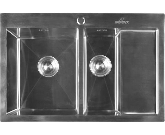 Кухонная мойка из нержавеющей стали WISENT 7851-SL 78x51 см, с раздвижным коландером WW37851-SL/W302644 – изображение 4