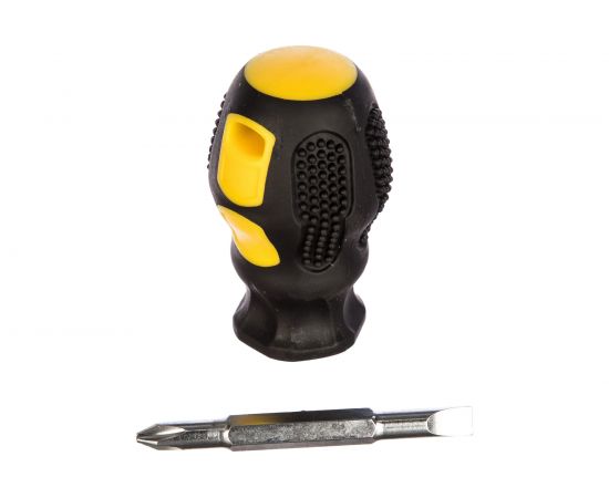 Отвертка c переставным жалом (CrV сталь, прорезиненная ручка, 6х40 мм, PH2/SL6) FIT IT Коротыш 56226 – изображение 4