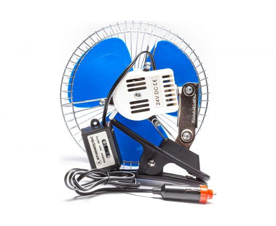 Вентилятор салонный в прикуриватель Autoimpuls прищепка, мет. решетка 8048-24 В, 8 дюймов – изображение 4