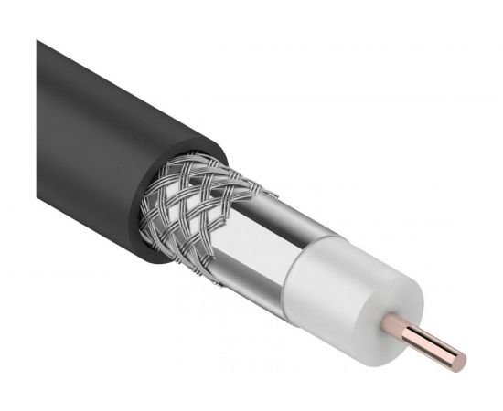 Коаксиальный кабель REXANT RG-6U, 75 Ом, CCS/Al/Al, 64%, бухта 100 м, черный OUTDOOR 01-2202 – изображение 5