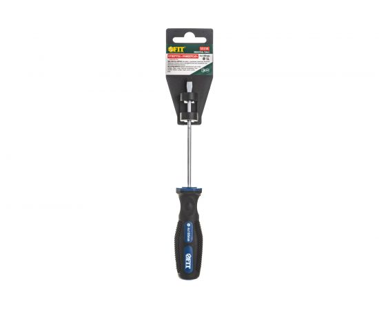 Отвертка FIT IT двухцвет.противоскол.ручка, CrV,магн.кончик, 4 х 100 мм, шлиц 55134 