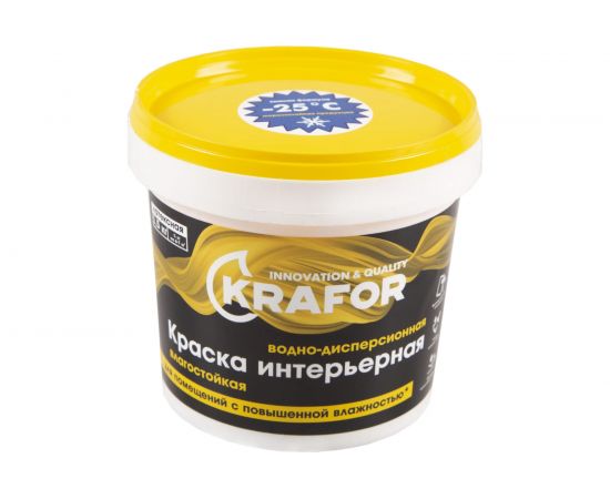 Интерьерная в/д латексная влагостойкая краска Krafor 1.5 кг 42166 