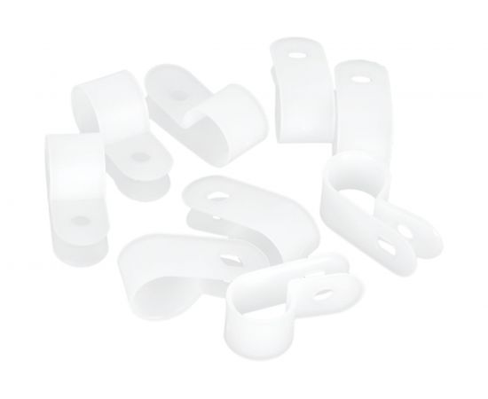 R-образное белое крепление для кабеля диаметром до 5мм, 100шт NIKOMAX NMC-CHR05-WT-100 