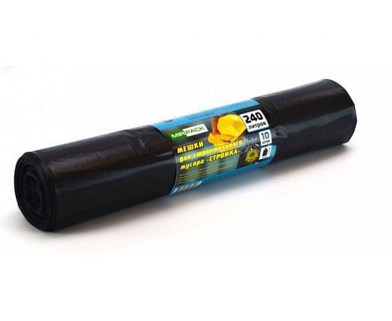 Мешки для мусора СТРОЙКА (10 шт; 240 л) черные МИРПАК 4650056203113 