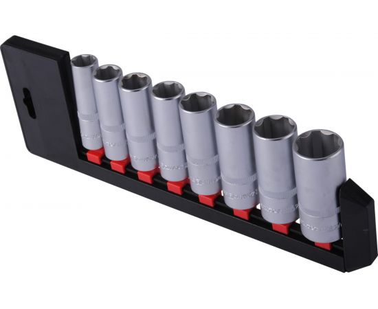 Набор головок шестигранных длинных НГТД6-12-8 (8 шт; 16-27 мм) КВАЛИТЕТ 5027027 