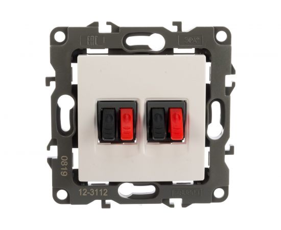 Двойная аудио розетка ЭРА 12-3112-01 IP20, 12, белый Б0027461 – изображение 2