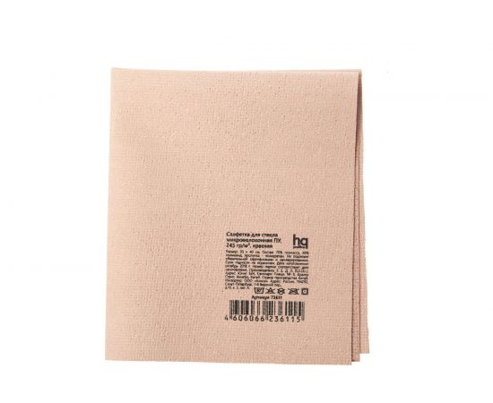 Салфетка HQ Profiline, 35 х 40 см, для стекла, микроволоконная ПУ, красная, 73611 – изображение 2