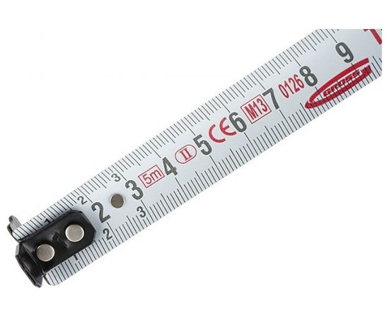 Рулетка Doppelhaken 5мх19мм, двухсторонний зацеп, нейлон, двуст.шкала GROSS 31123 – изображение 2