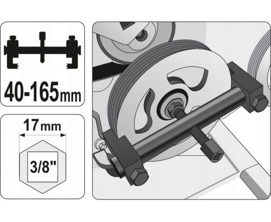 Универсальный съемник шкивов YATO 40-165мм YT-25480 – изображение 3