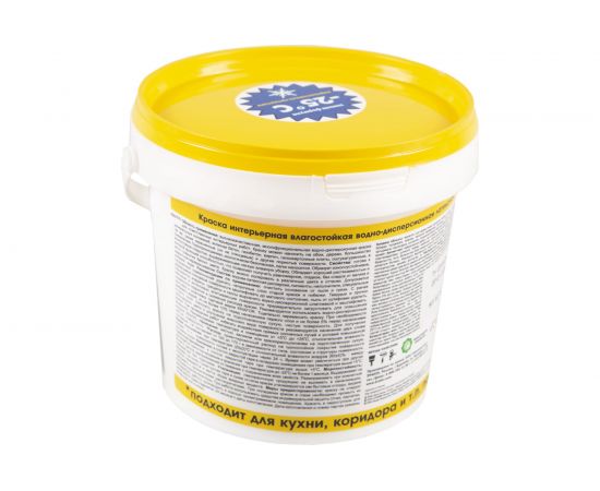 Интерьерная в/д латексная влагостойкая краска Krafor 1.5 кг 42166 – изображение 3