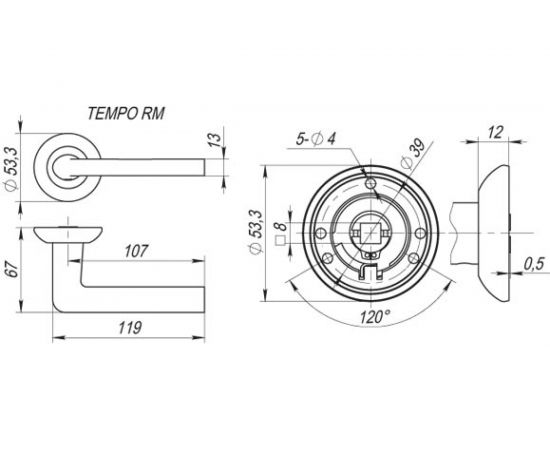 Раздельная ручка Fuaro TEMPO RM SN/CP-3 23625 – изображение 4