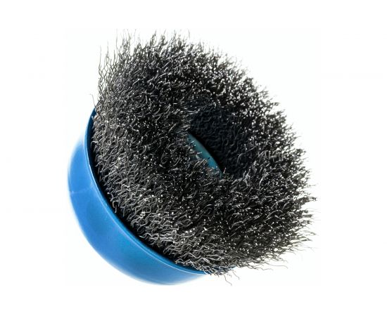 Щетка чашечная ПРОФЕССИОНАЛ (75 мм; М14; витая стальная проволока 0.3 мм) для УШМ ЗУБР 35261-075_z02 – изображение 4